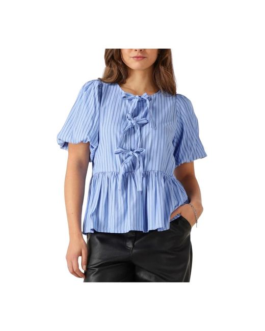 Notre-v Overhemden ,Blauw ,Gestreepte Blouse in het Blue