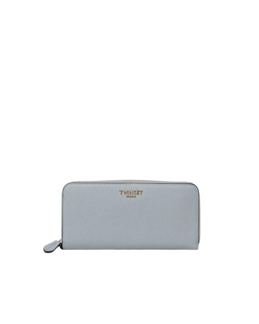 Twinset Gray Elegante Schwarze Geldbörse Organizer