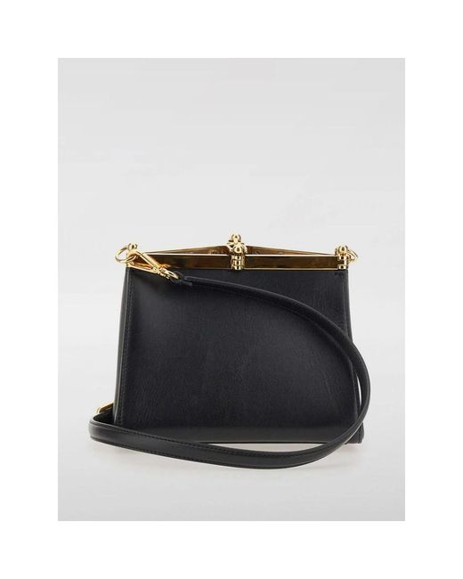 Etro Black Strukturierte Leder-Schultertasche