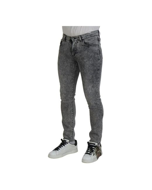 Dolce & Gabbana Gray Slim Fit Jeans for men