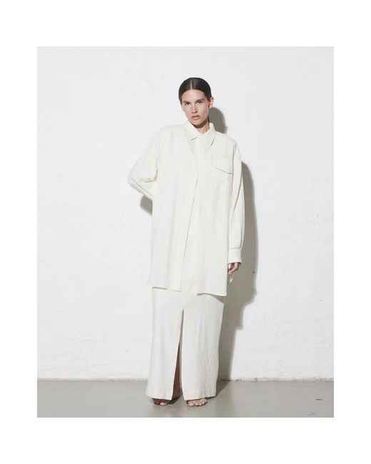 Envelope Overhemden ,Wol Oversized Wollen Shirt Met Unieke Details in het White