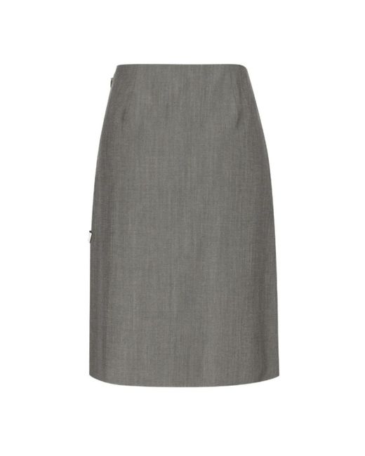 Fendi Gray Midi Skirts