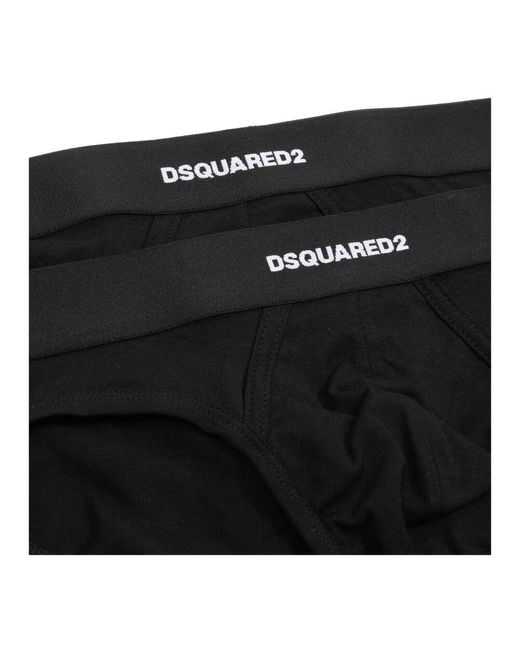 DSquared² Plain Slips 2Er-Pack Mit Elastischem Bund in Black für Herren
