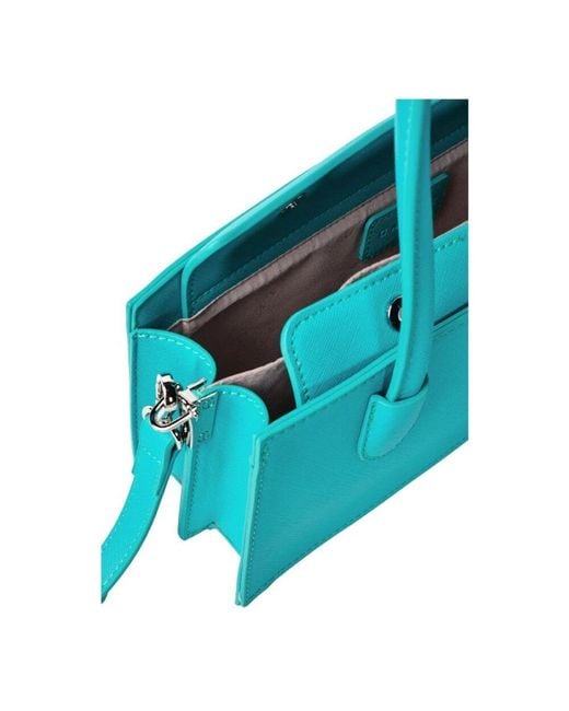 Gaelle Paris Blue Türkise Schultertasche Mit Metall-Logo
