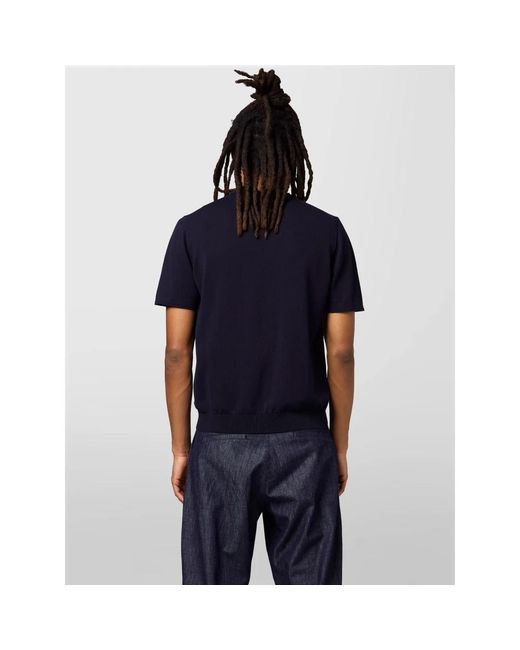 Alpha Studio Blue Round-Neck Knitwear for men