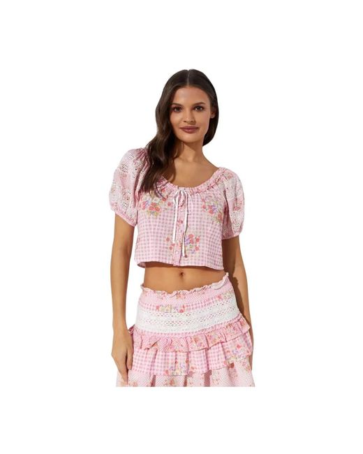 LoveShackFancy Cotton Top Izetta in het Red