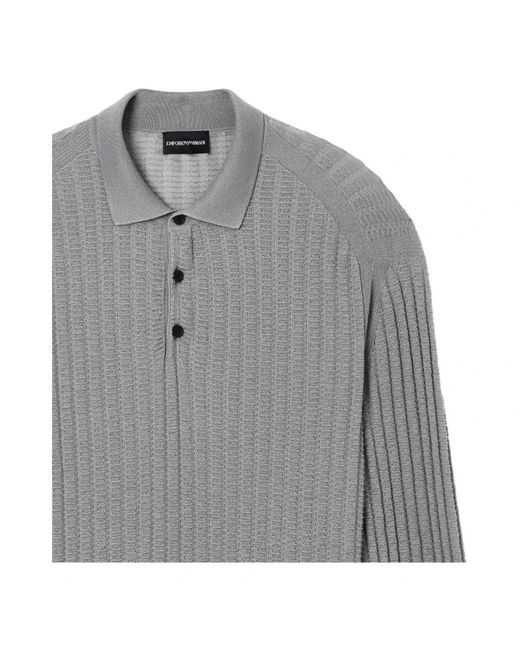Emporio Armani Gray Round-Neck Knitwear for men