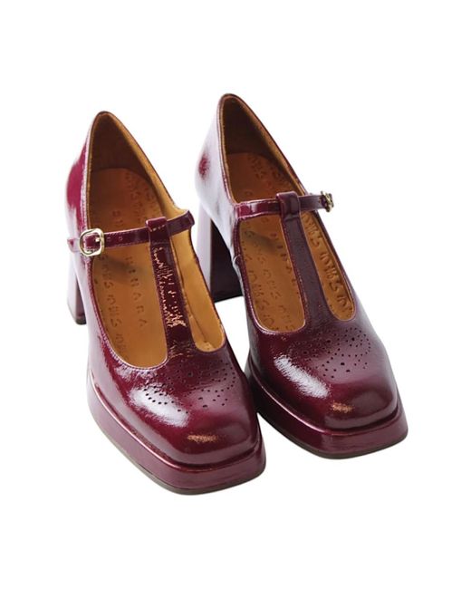 Chie Mihara Schoenen ,Rood ,Suède Granate Rode Suède Hakken in het Red