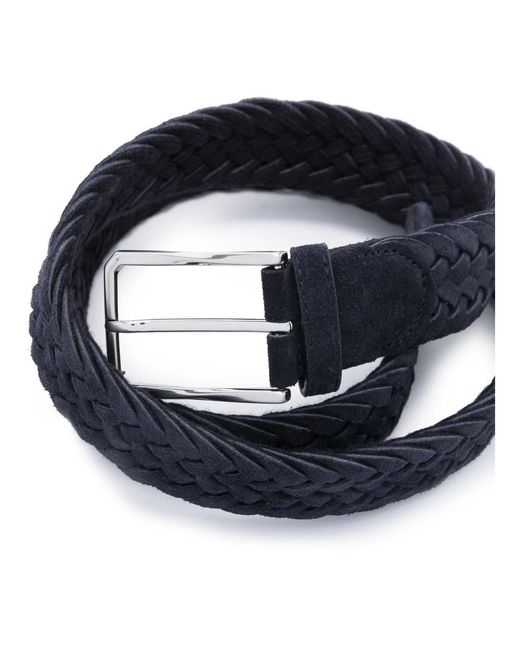 Canali Blue Italian Suede Buckle Belt for men