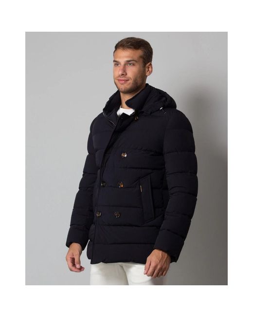 Moorer Jassen ,Blauw ,Dubbelbreasted Donsjack Florio in het Blue voor heren