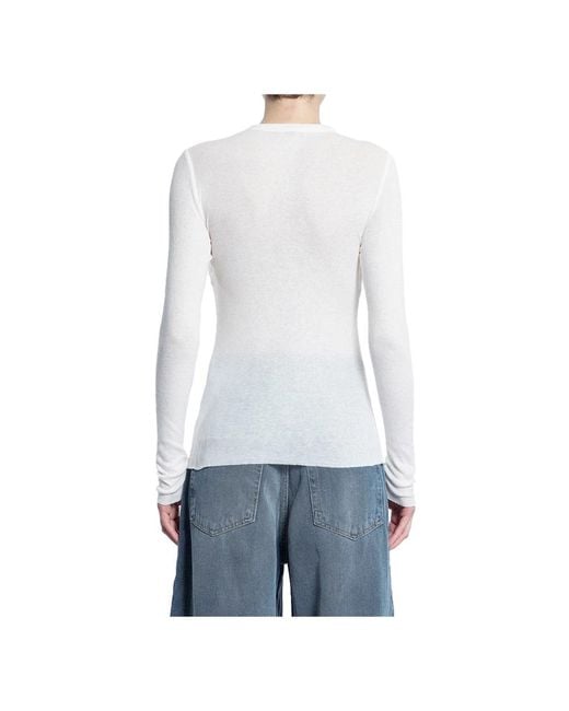 James Perse White Round-Neck Knitwear