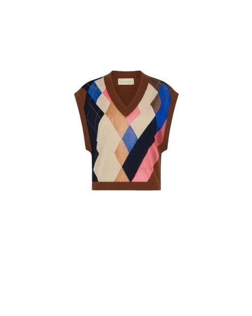 Momoní Blue V-Neck Knitwear