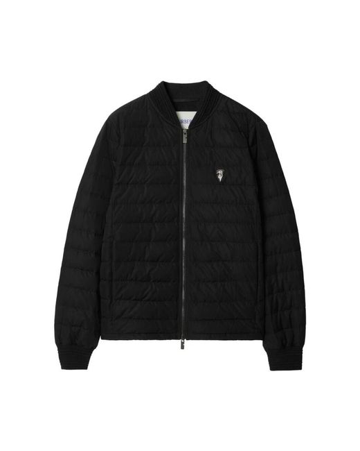 Burberry Schwarze jacke mit reißverschluss und langen ärmeln in Black für Herren