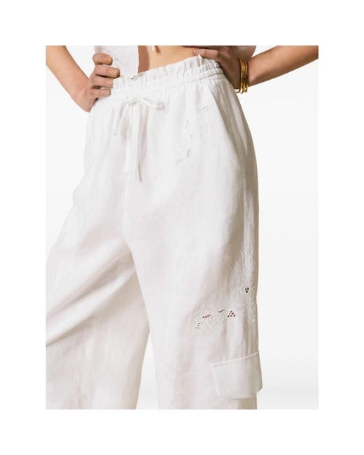 Twinset White Tapered Trousers