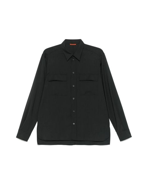 Barena Dunkelgraues button-up hemd mit brusttaschen in Black für Herren