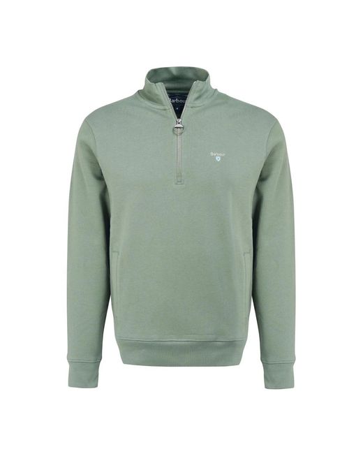 Barbour Hoodies & Sweatvesten ,Groen ,Katoen Rothley Half Zip Sweater in het Green voor heren