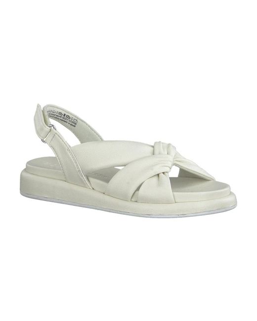 Marco Tozzi White Flat Sandals