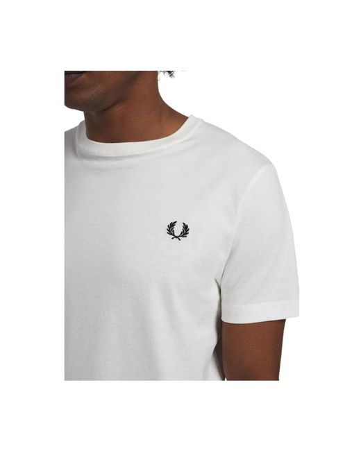 Fred Perry Elegantes baumwoll-t-shirt mit lorbeer-logo in White für Herren