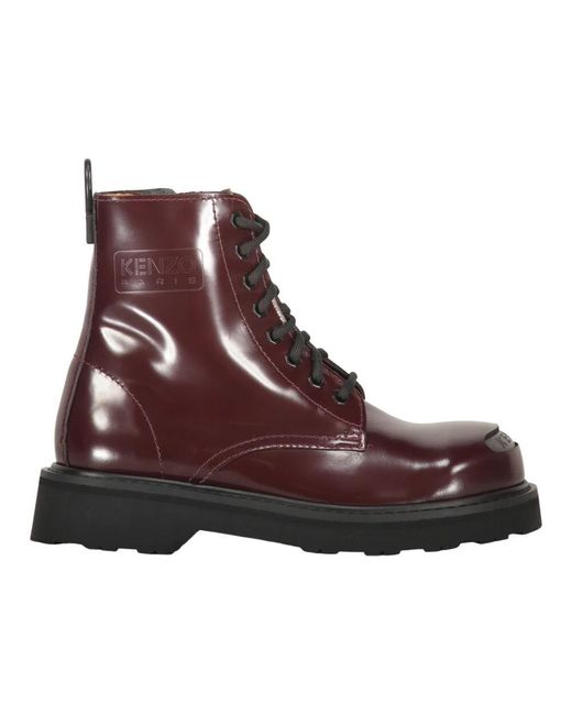 KENZO Brown Lace-Up Boots