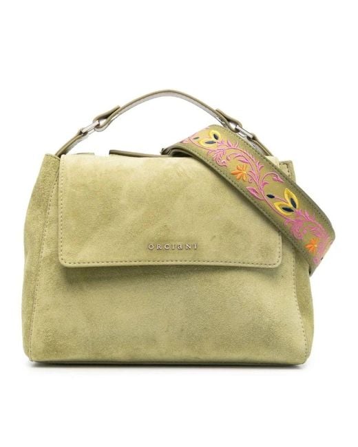 Orciani Metallic Sveva Suede Kleine Tote Tasche