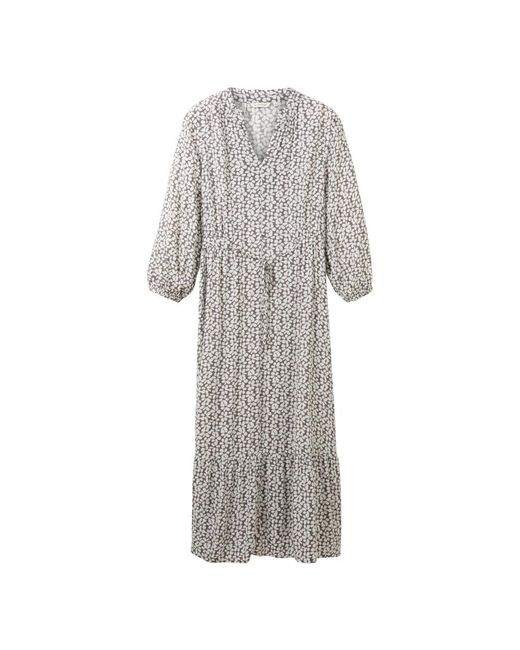 Tom Tailor Gray Gemustertes kleid mit volants