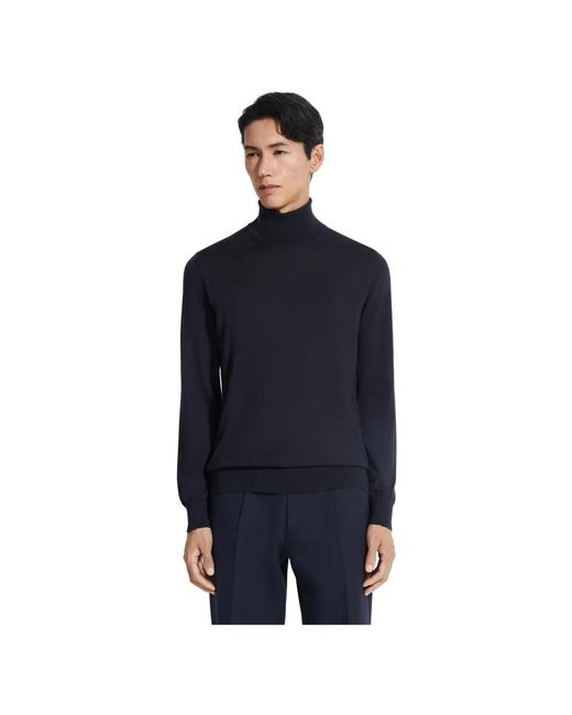 Zegna Blue Cashmere Knitwear for men