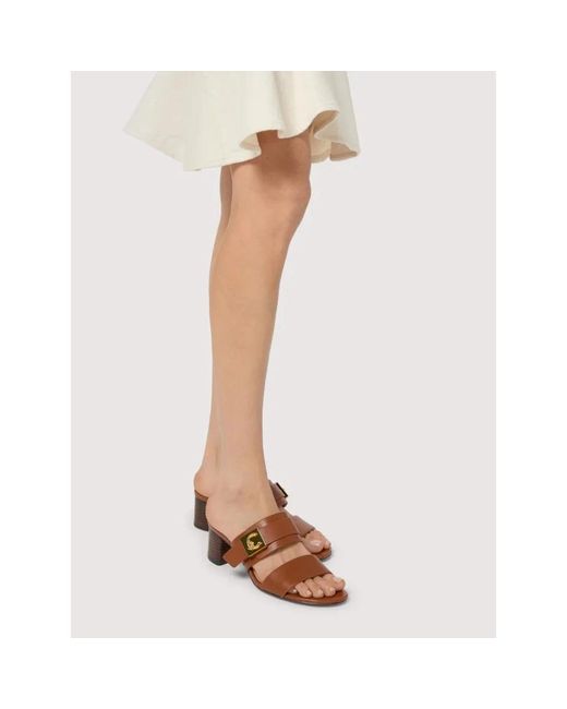 Coccinelle Brown Heeled Mules