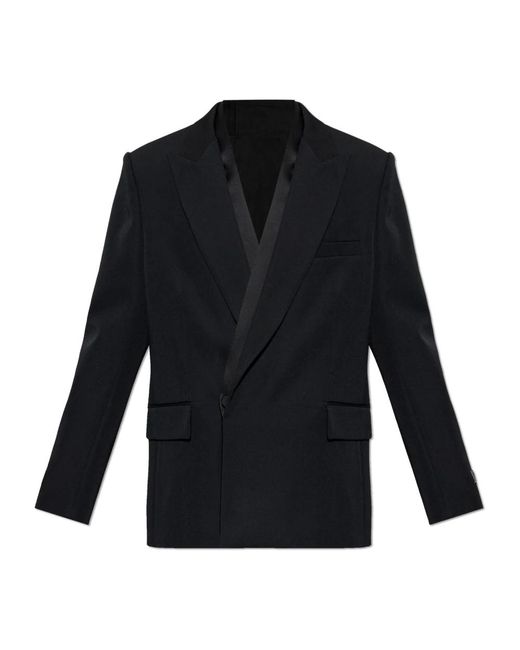 Balmain Wollen Blazer Met Dubbele Split in het Blue voor heren