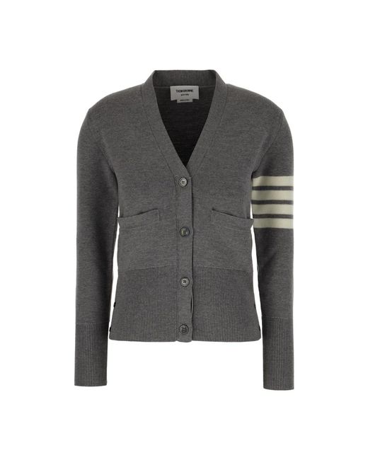 Thom Browne Truien & Vesten ,Grijs ,Wol Stijlvolle Gebreide Collectie in het Gray
