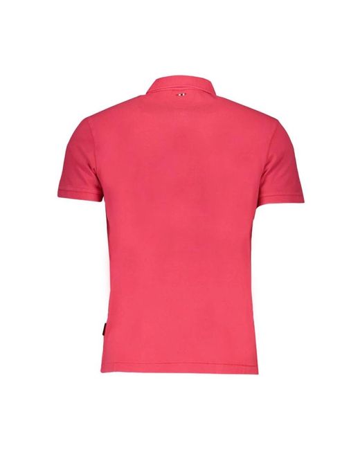 Napapijri Stilvolles logo polo shirt baumwolle stickerei in Pink für Herren