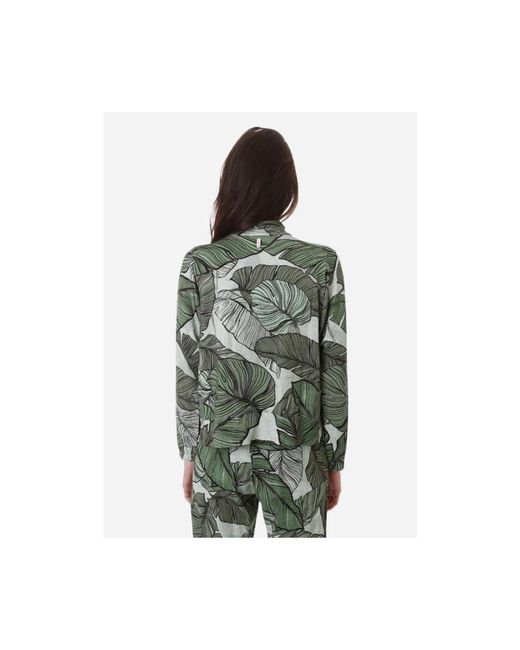Deha Hoodies & Sweatvesten ,Groen ,Groene Blad Sweater Lichtgewicht Viscose in het Green