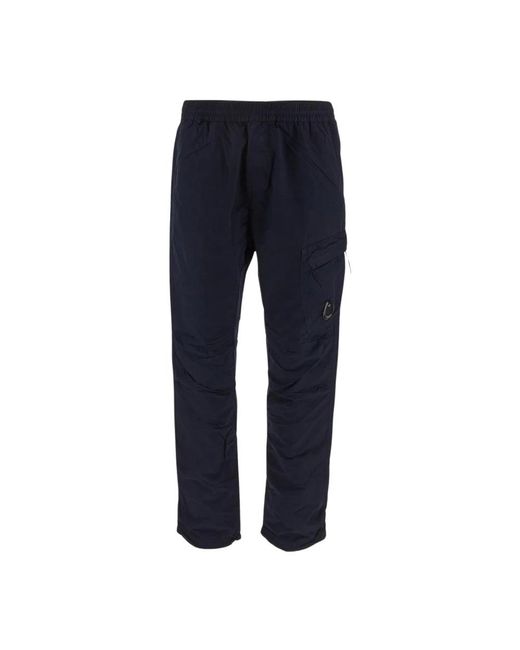 C P Company Blue Slim-Fit Trousers for men