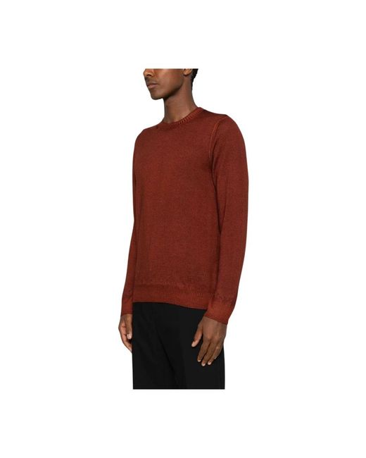 Fay Red Round-Neck Knitwear for men