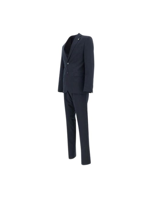 Manuel Ritz Blue Single Breasted Suits for men