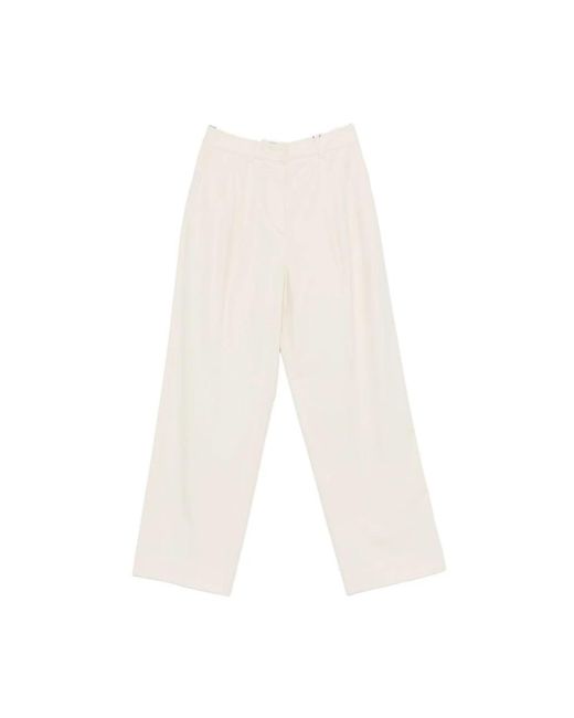 DUNST White Straight Trousers