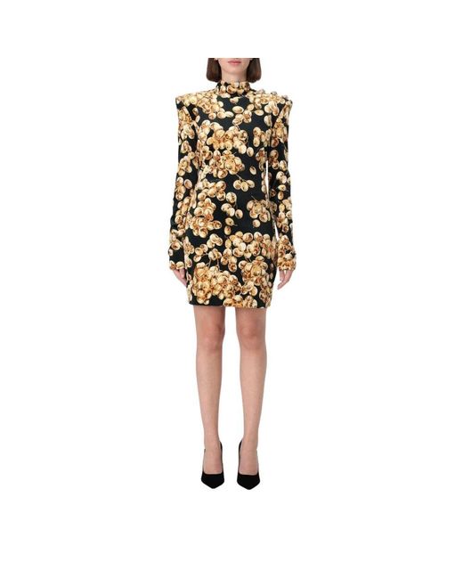 Balmain Yellow Elegantes Minikleid Mit Gepolsterten Schultern