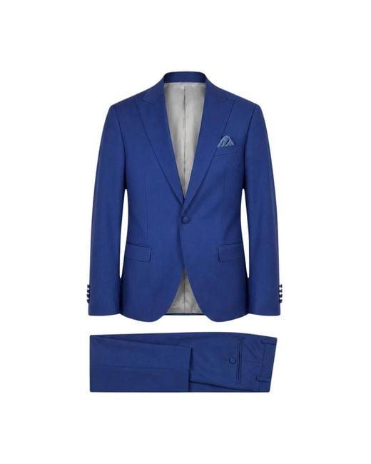 Paoloni Blue Single Breasted Suits for men