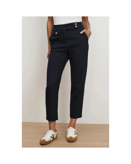Veronica Beard Renzo Crest Button Pant in het Blue