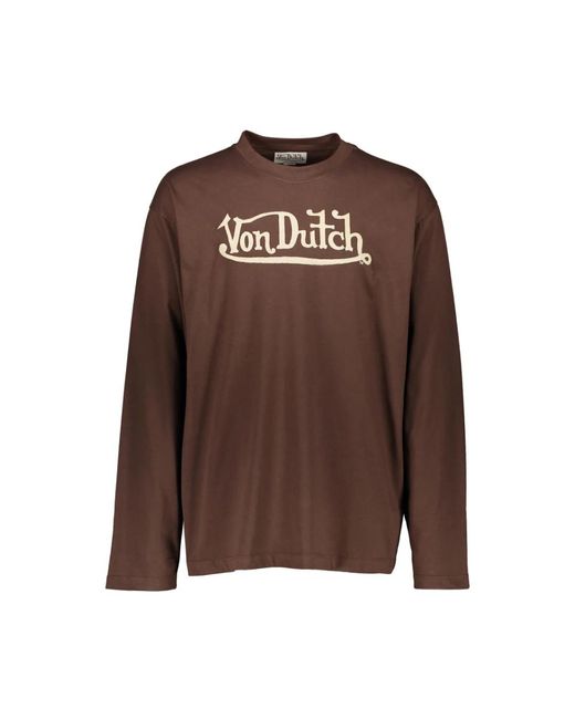 Von Dutch Lohan langarm lifestyle t-shirt in Brown für Herren