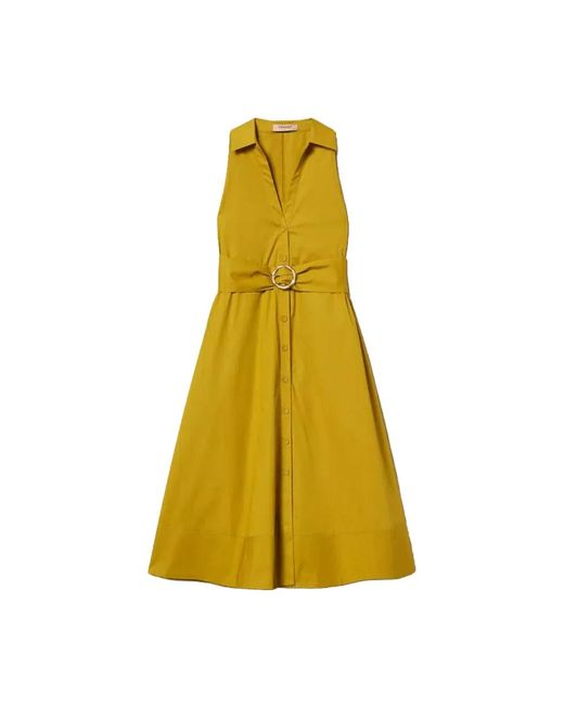 Twinset Yellow Shirt Dresses