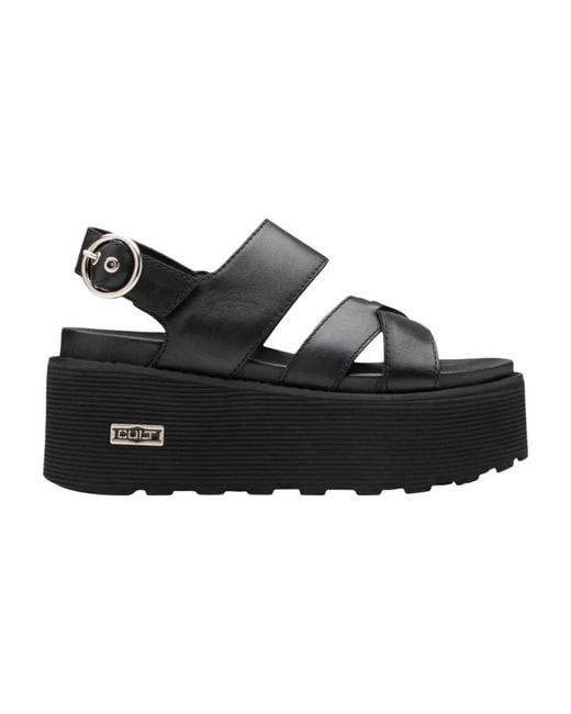 Cult Black Flat Sandals