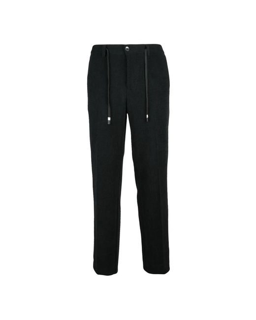 Daniele Alessandrini Black Straight Trousers for men