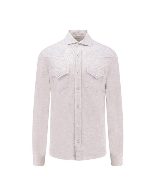 Brunello Cucinelli White Casual Shirts for men