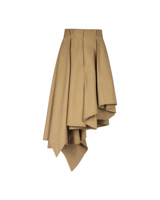 Balmain Rokken ,Katoen Asymmetrische Geplooide Katoenen Rok in het Natural