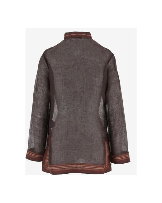 Tory Burch Overhemden ,Bruin ,Linnen Linnen Tuniek in het Brown