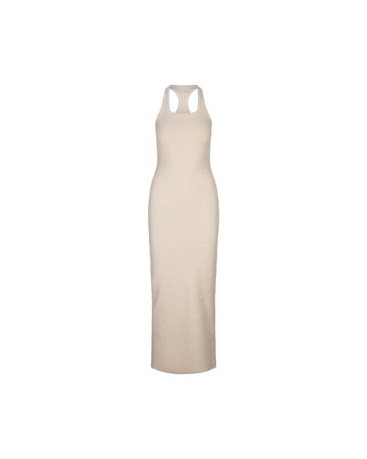 Jacquemus White Braune Kleider Mit Viskose Und Elastan