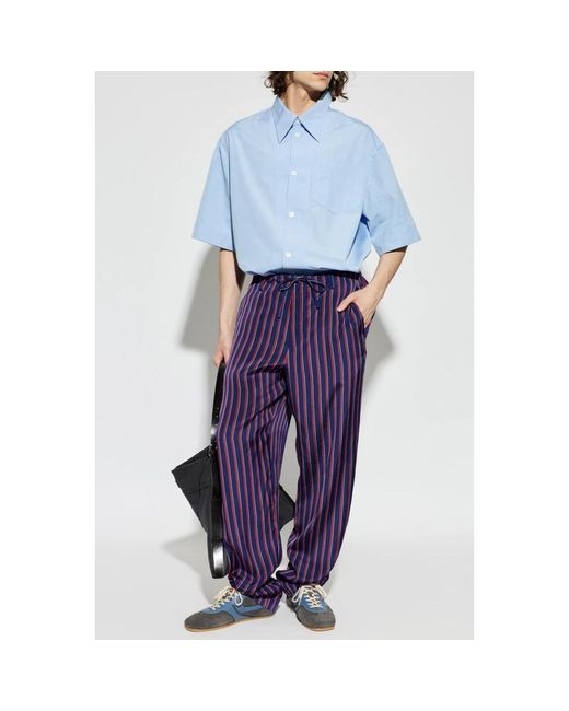 AMI Blue Short Sleeve Shirts for men