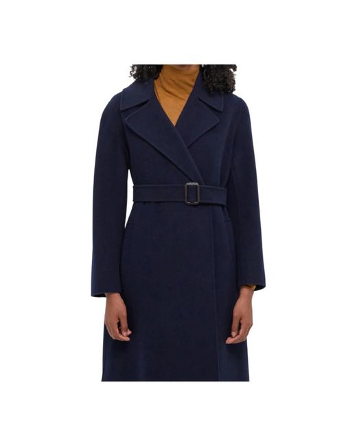 Abrigo Largo De Lana Envolvente, Mujer, Talla Weekend by Maxmara de color Blue