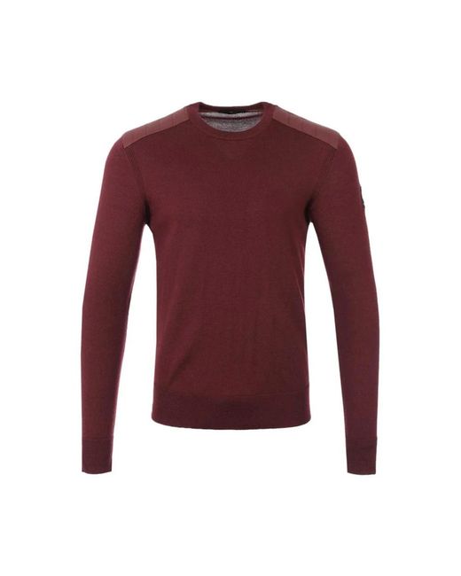 Belstaff Purple Round-Neck Knitwear for men
