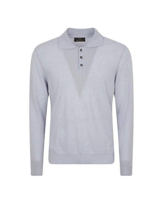 Zanone Flexcashmere Polo in het Blue voor heren